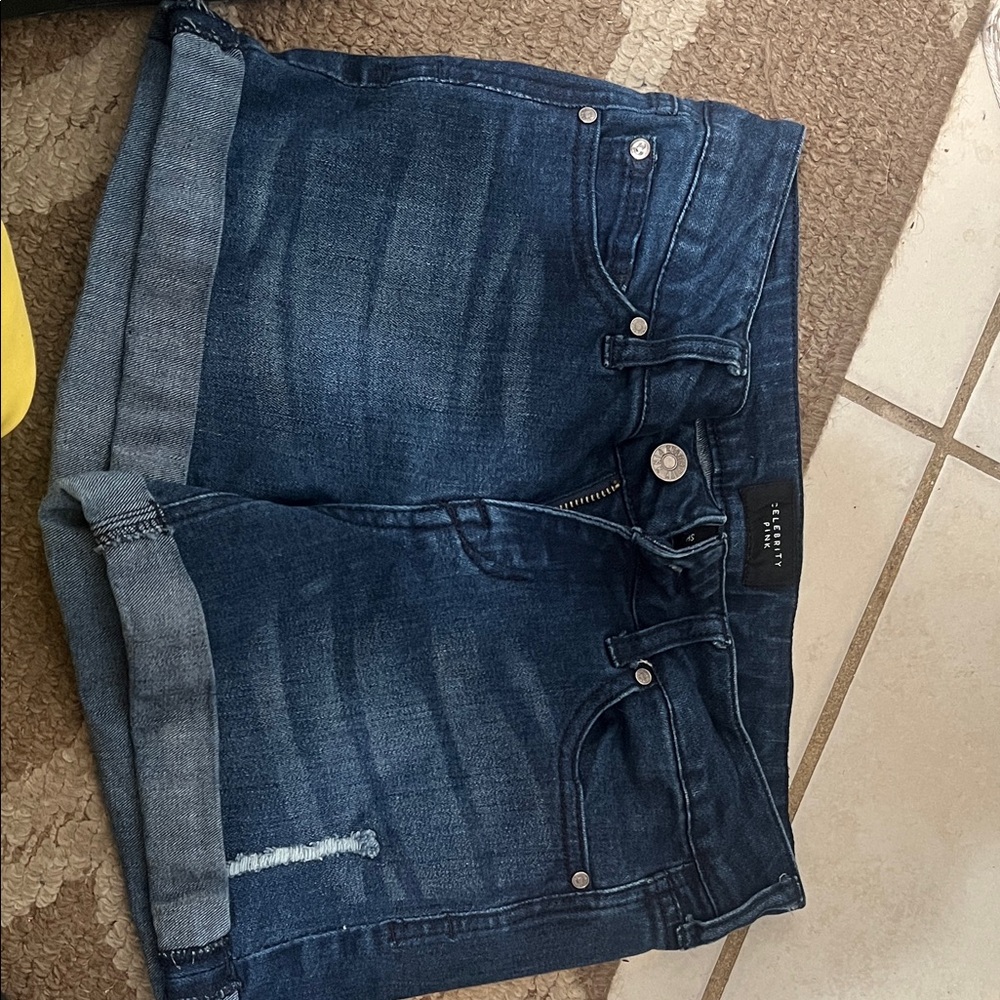 Celebrity Pink Dark Blue Jean Shorts